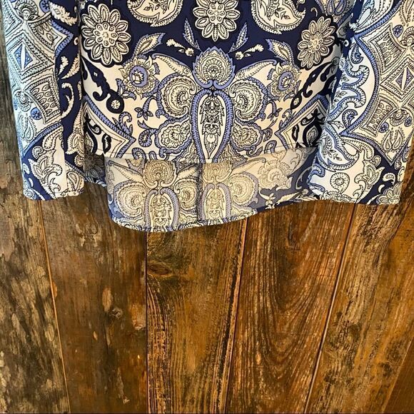 Susina Sz S Blue Paisley Sleeveless Casual Tank Summer Flowy Relaxed Dress - Picture 5 of 7
